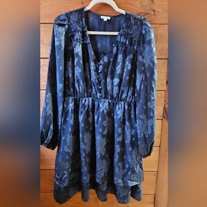 Elegant Floral Long Sleeve Dress